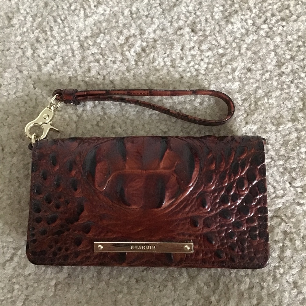 Brahmin Debra Wristlet Wallet Pecan Melbourne